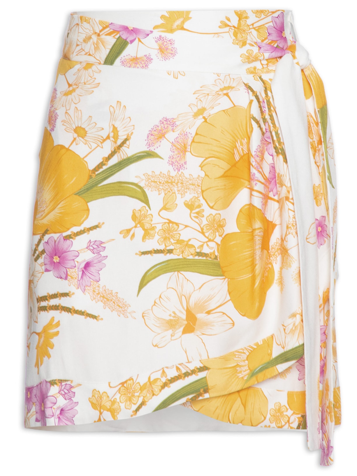 Saia Curta Flor Do Campo - Branco