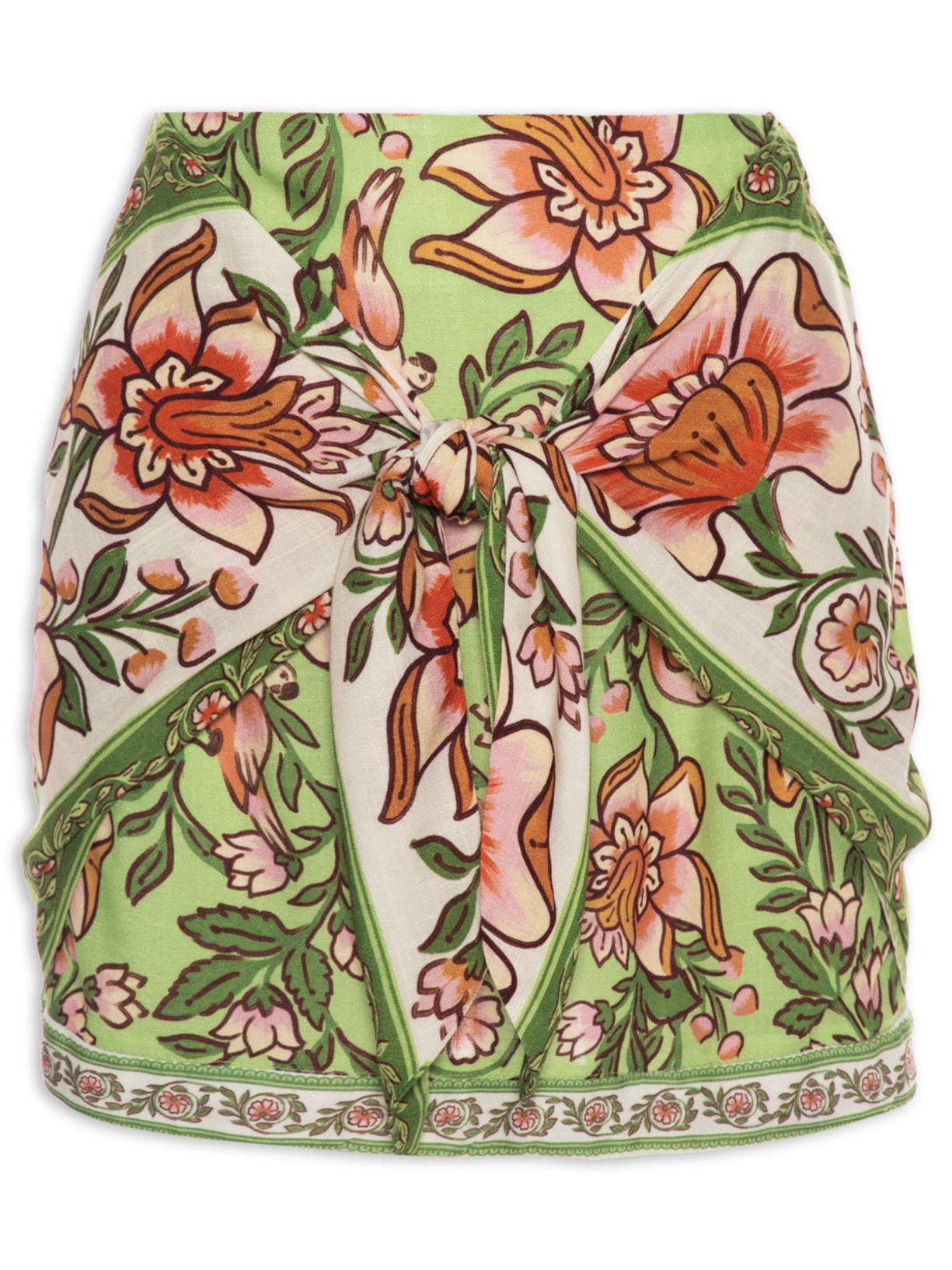 Saia Curta Jardim Boho Ri - Verde