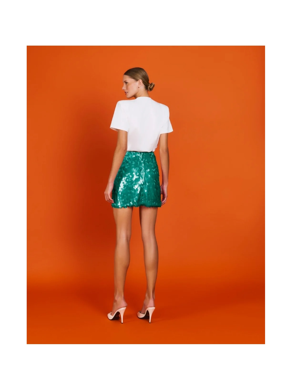 Saia Curta Mareh Escama Verde Shop Ginger