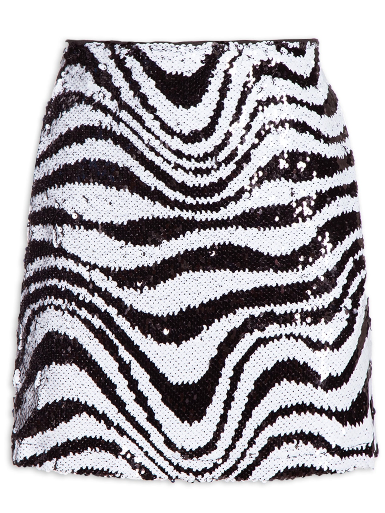 Saia Curta Paetê - Preto