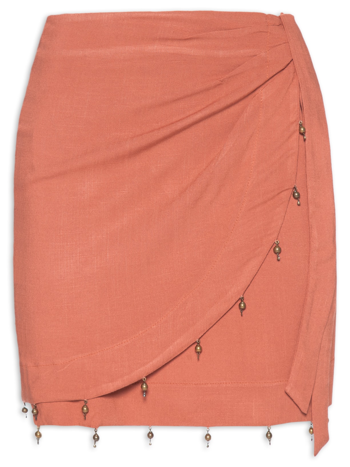 Saia Curta Pareô Bordado Vermelho Maria Filó