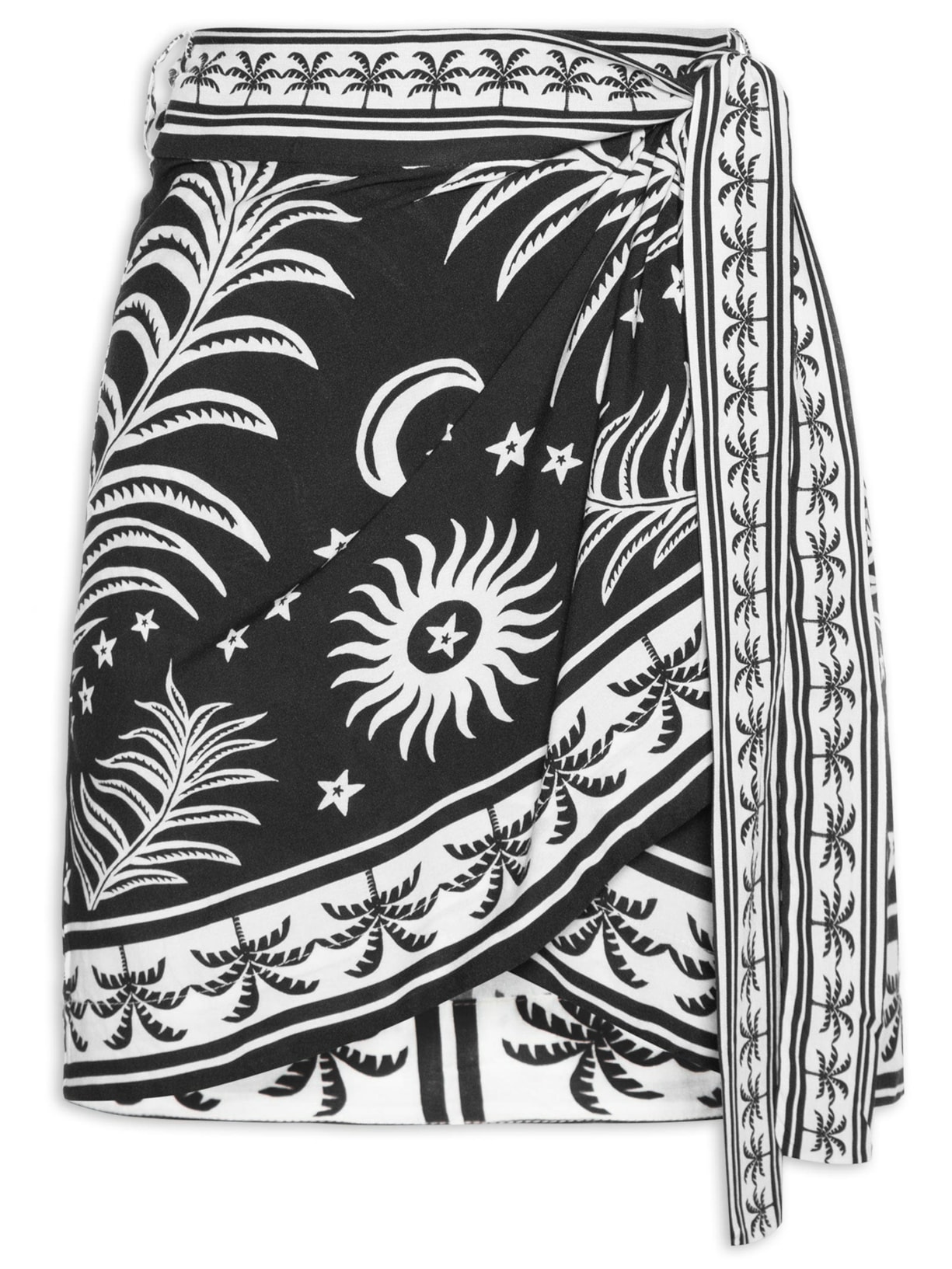 Saia Curta Pareô Coqueiral - Preto