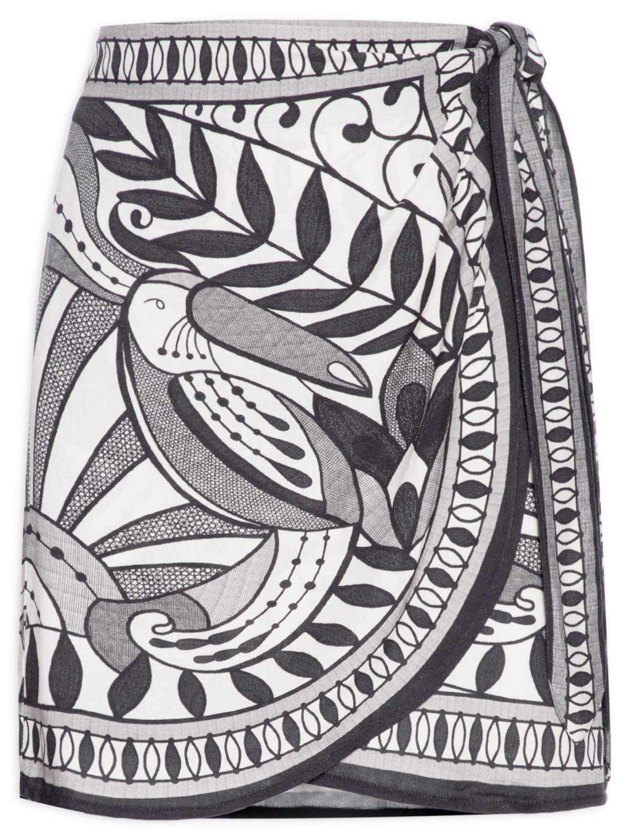 Saia Curta Pareô Rendeira - Preto