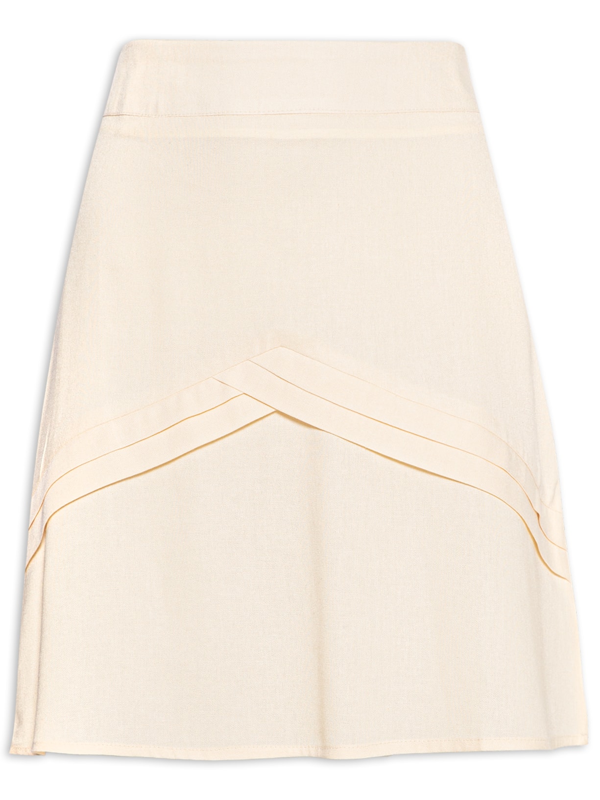 Saia Curta Pregas - Bege