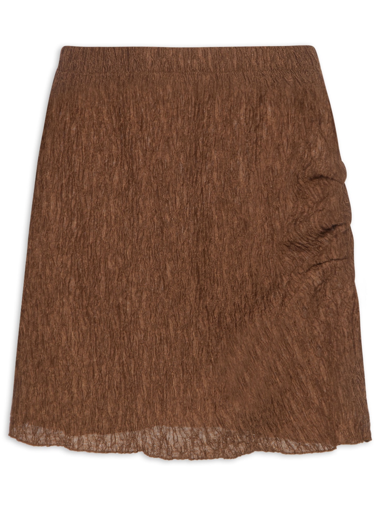 Saia Curta Texturizada Marrom Market 33