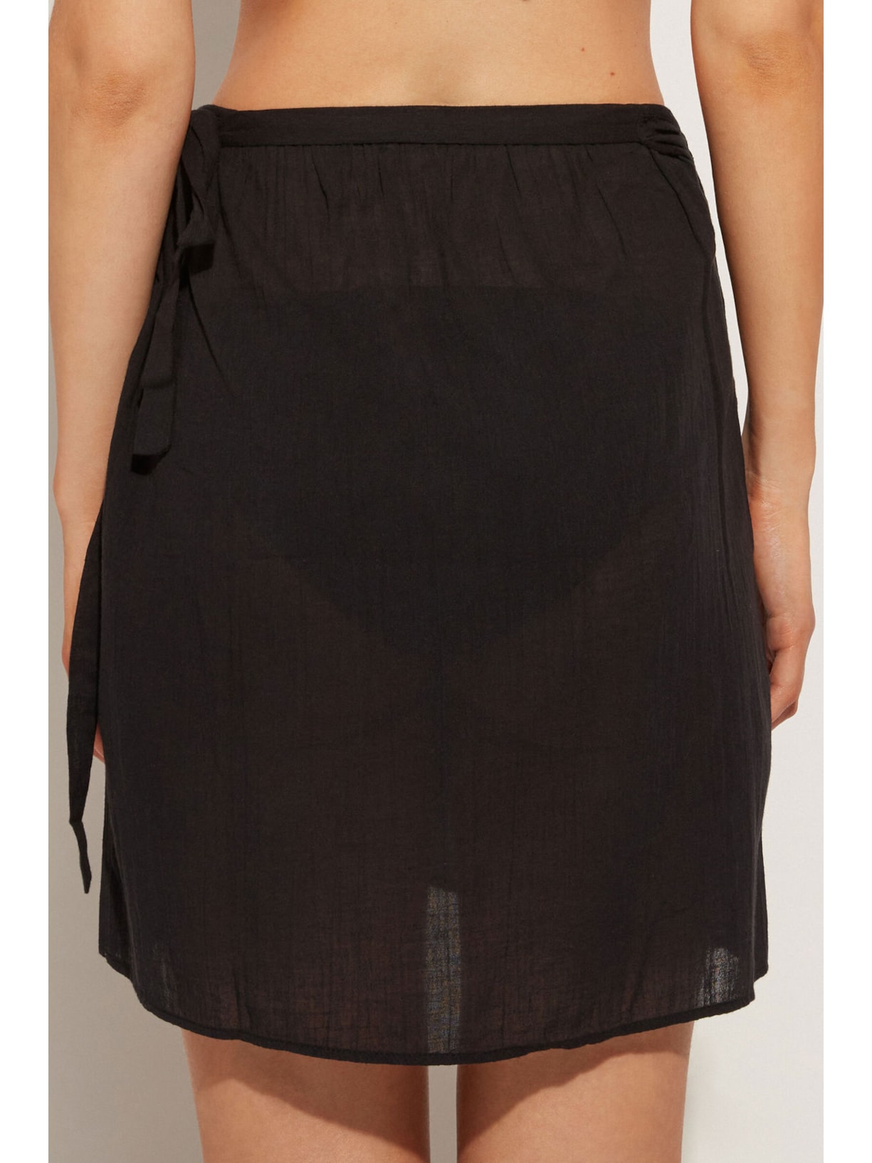 Saia Curta Transpassada Preto Calzedonia