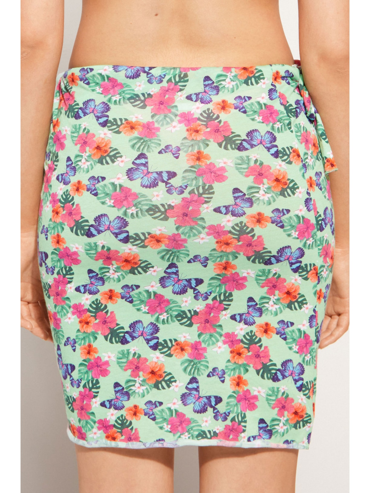 Saia Curta Transpassada Verde Calzedonia