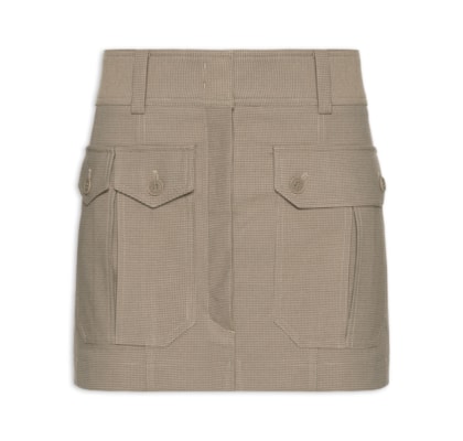 Saia Curta Xadrez - Marrom