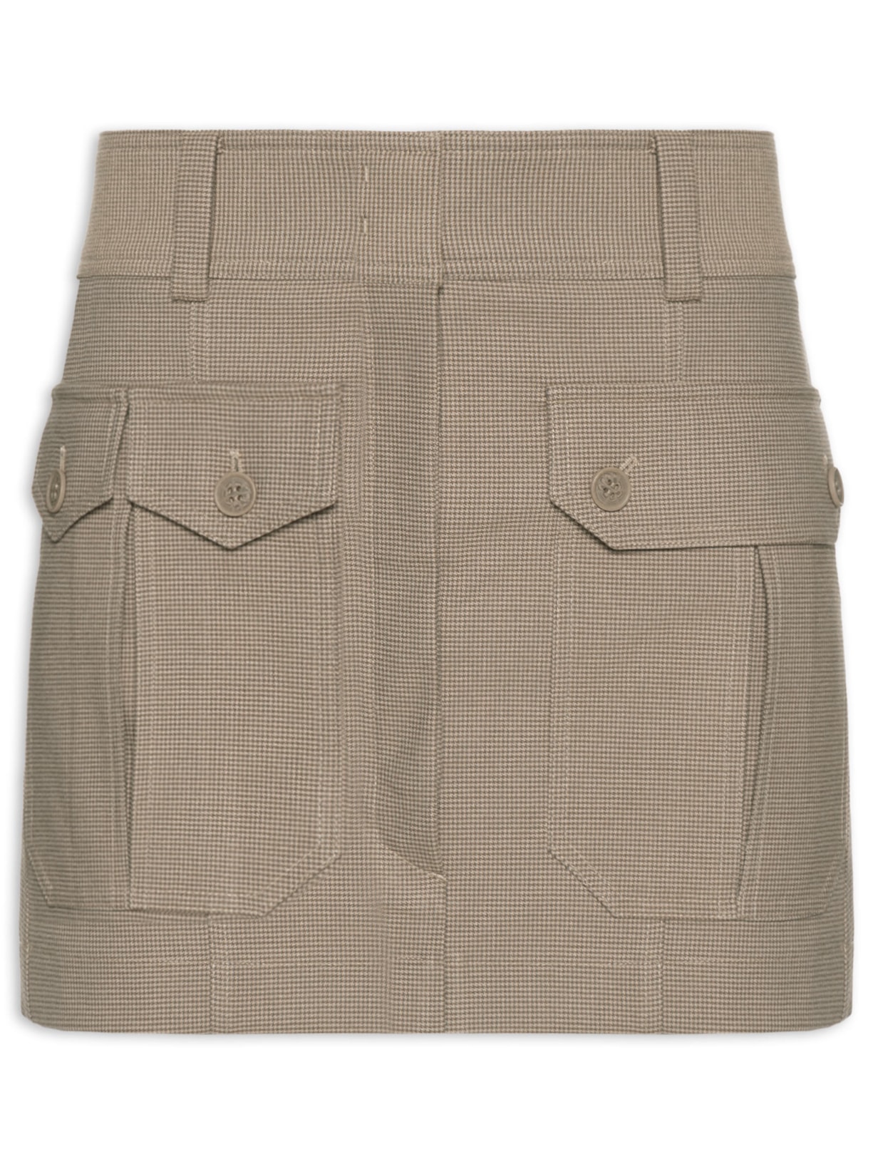 Saia Curta Xadrez - Marrom