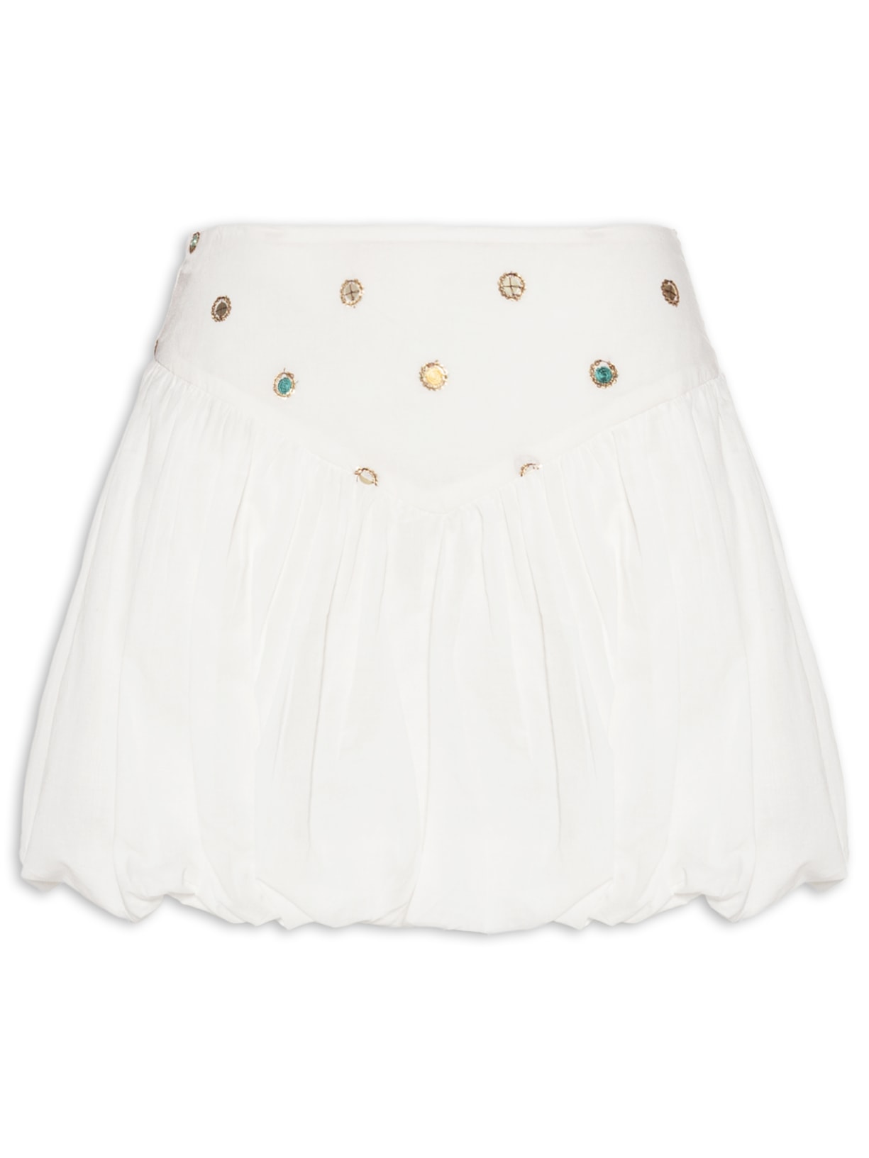Saia De Algodão Bordado Balonê - Branco