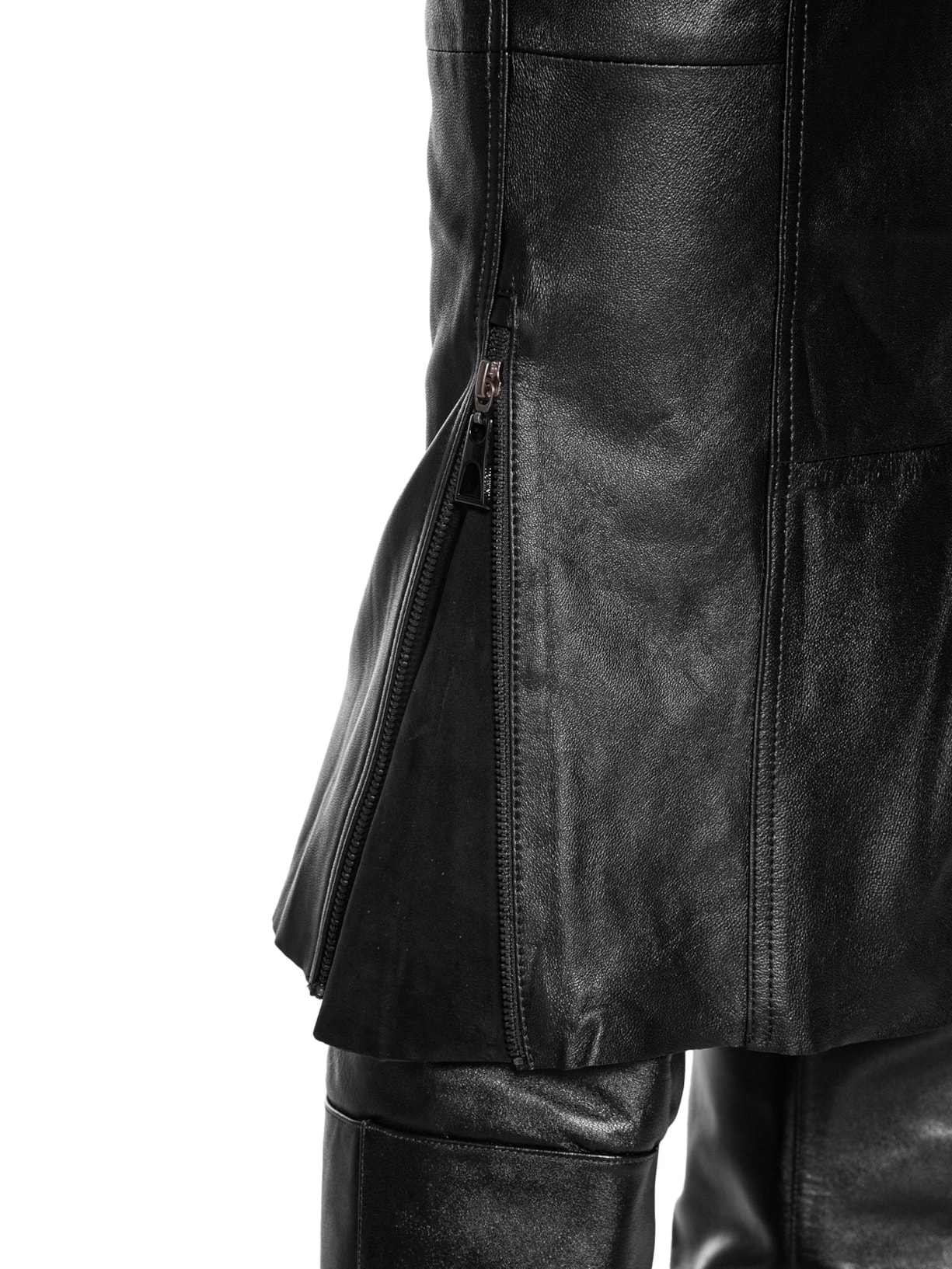 Saia De Couro Midi Sport Preto Animale