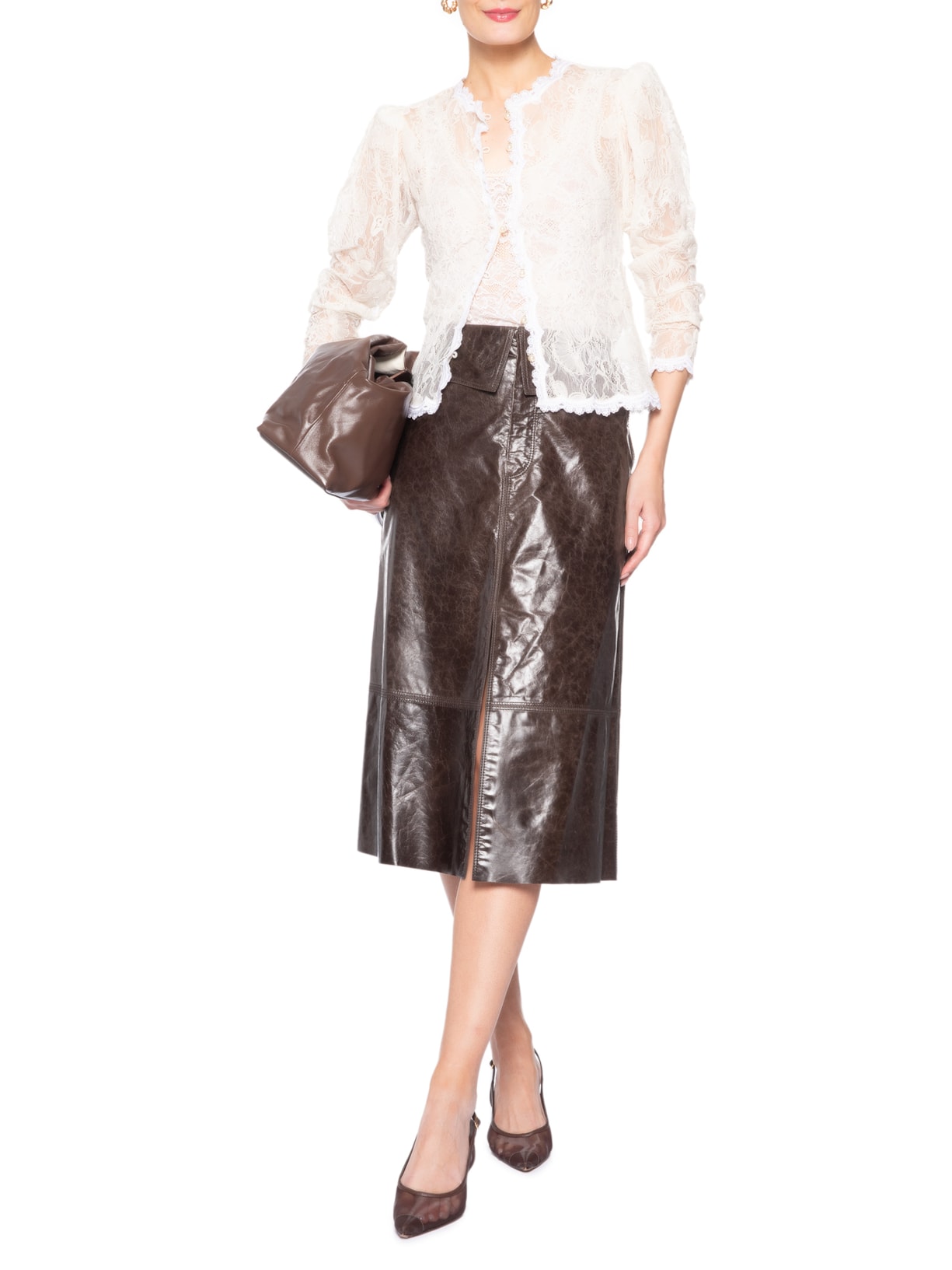 Saia de Couro Sun – Marrom Nk