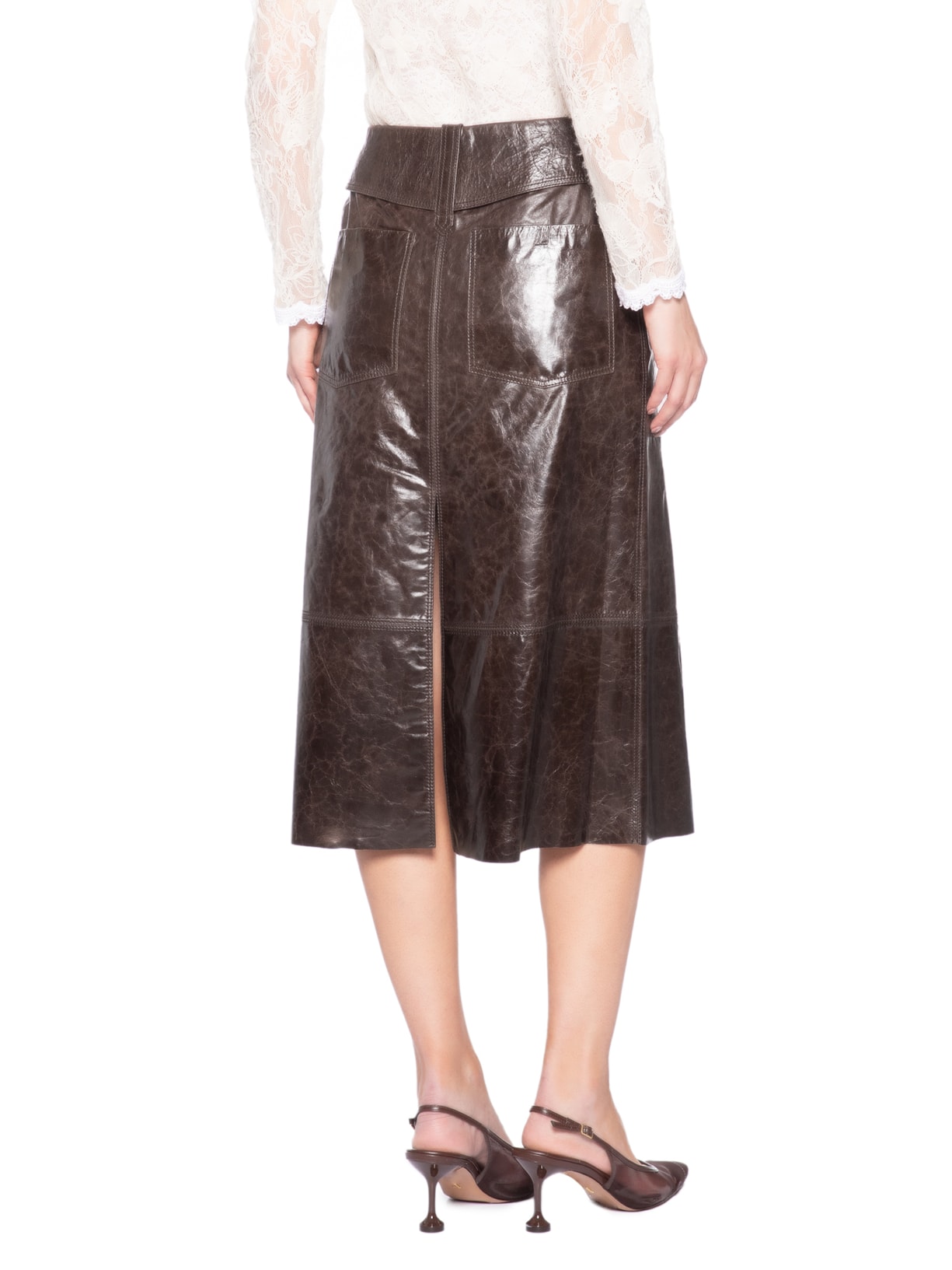 Saia de Couro Sun – Marrom Nk