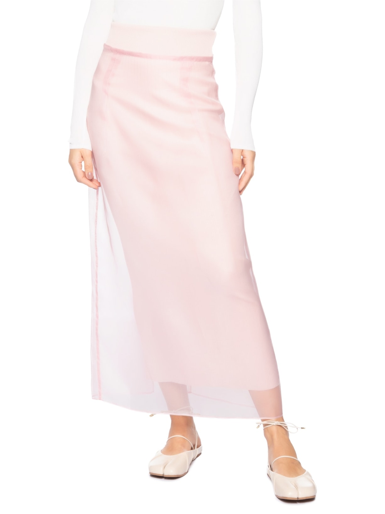 Saia De Gazard De Seda Rosa Coven
