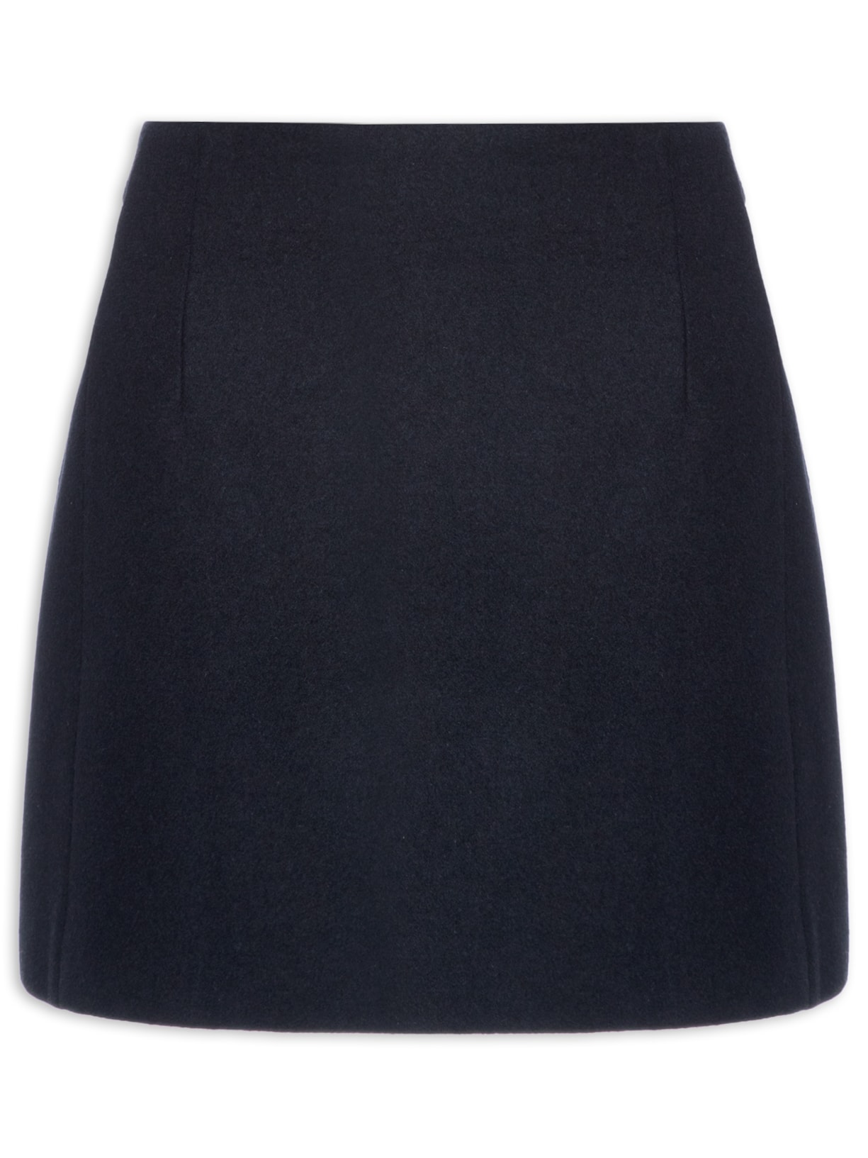 Saia De Lã Com Recortes - Azul