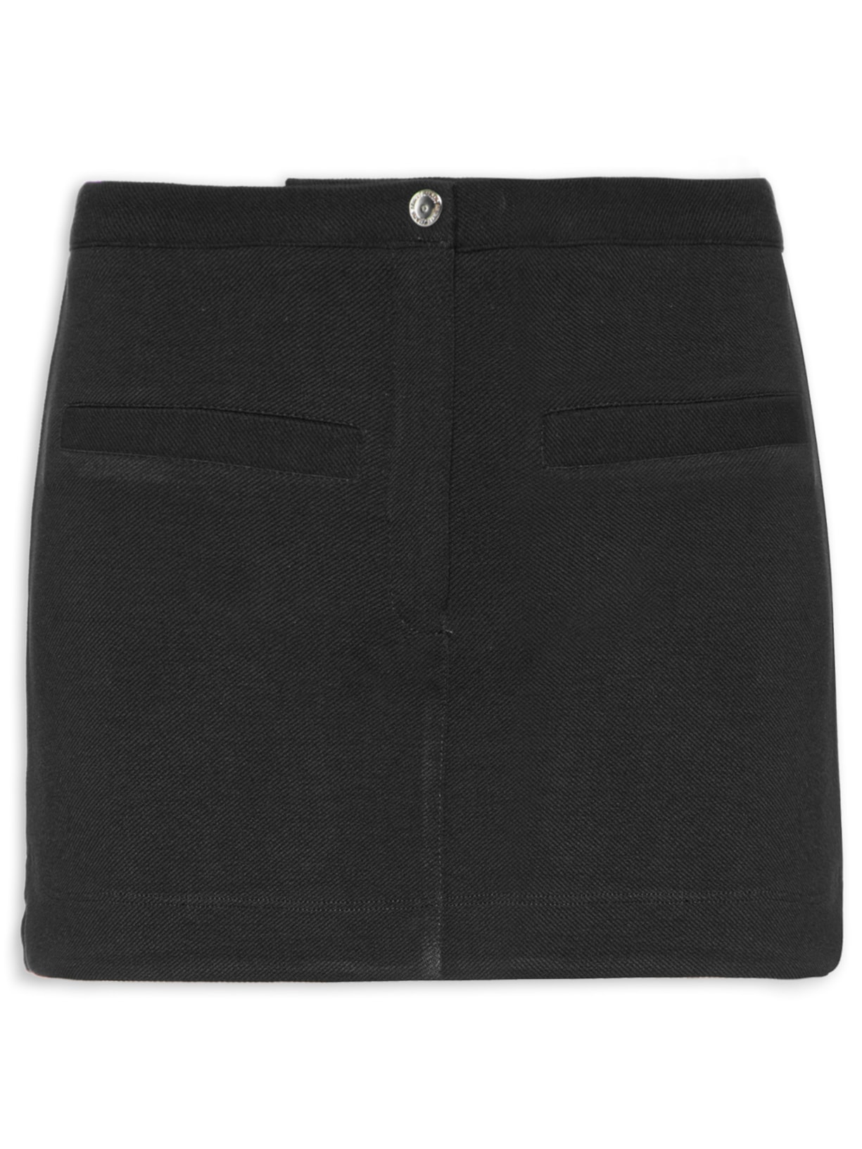 Saia De Malha Bolsos Alfaiataria - Preto