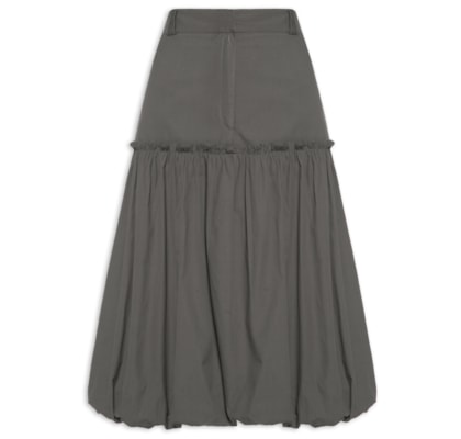 Saia De Tricoline Balone Midi - Verde