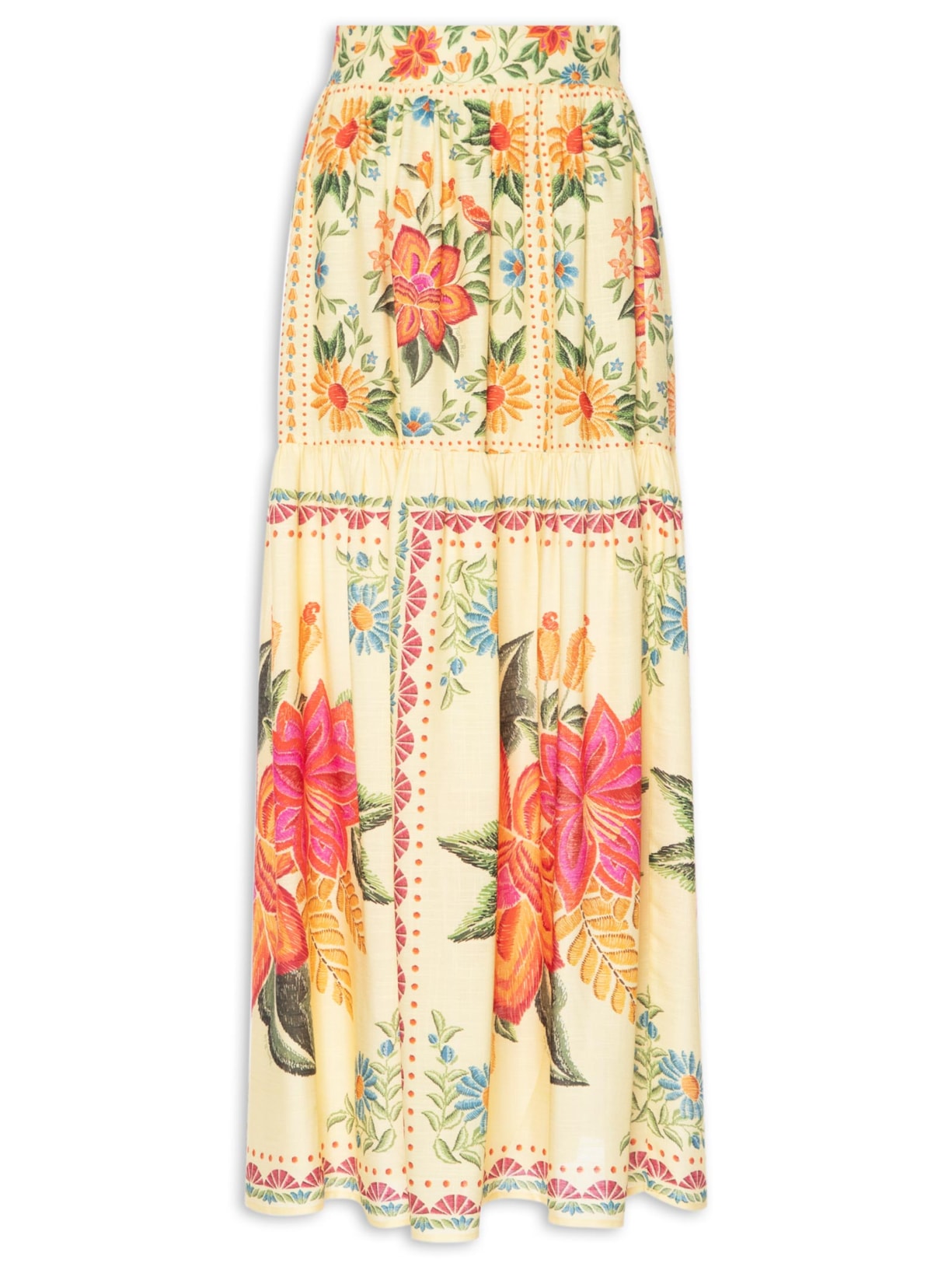 Saia Delicadeza Em Flor - Amarelo