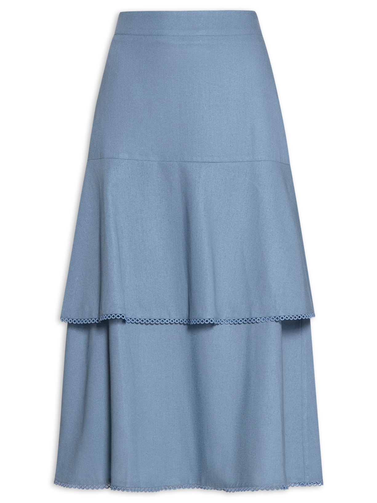 Saia Detalhe Renda - Azul