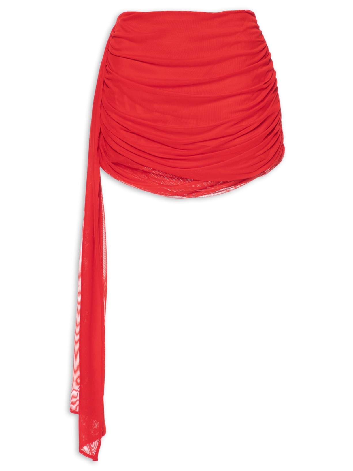 Saia Drapeada Assimétrica Vermelho Farm