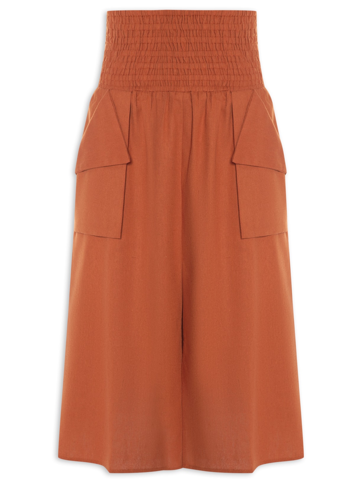 Saia Em Linho Misto - Laranja