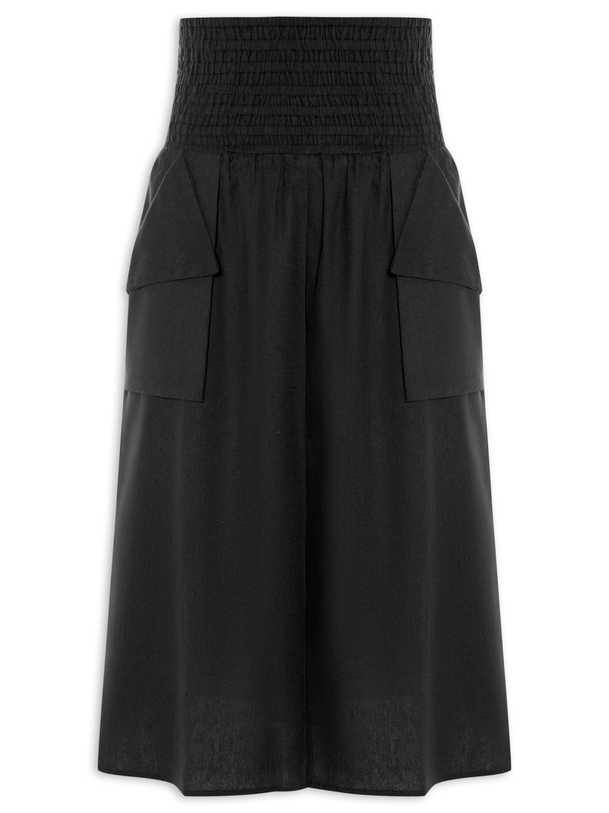 Saia Em Linho Misto - Preto