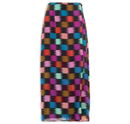 Saia Envelope Xadrez Whisky - Preto