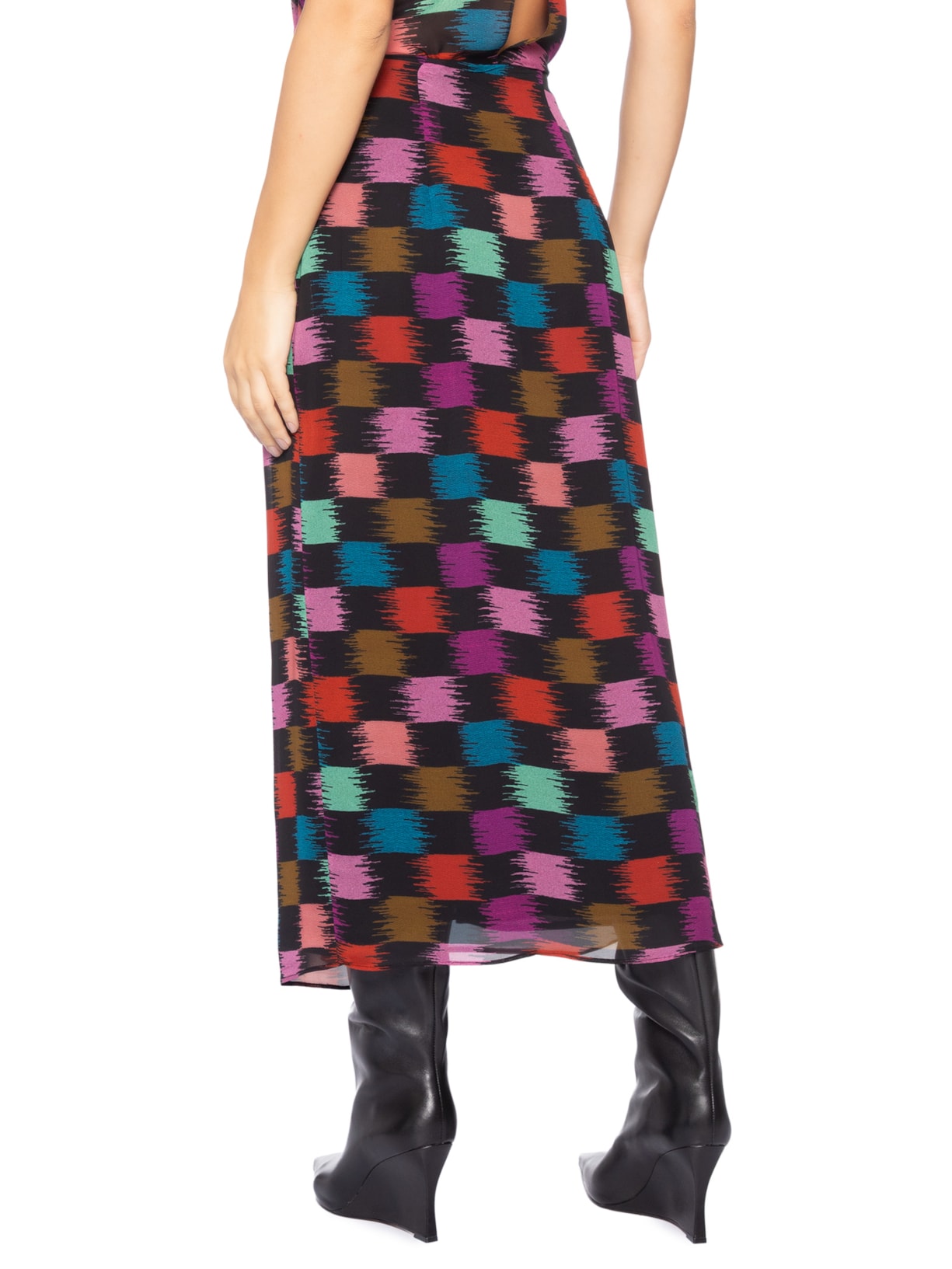 Saia Envelope Xadrez Whisky Preto Animale