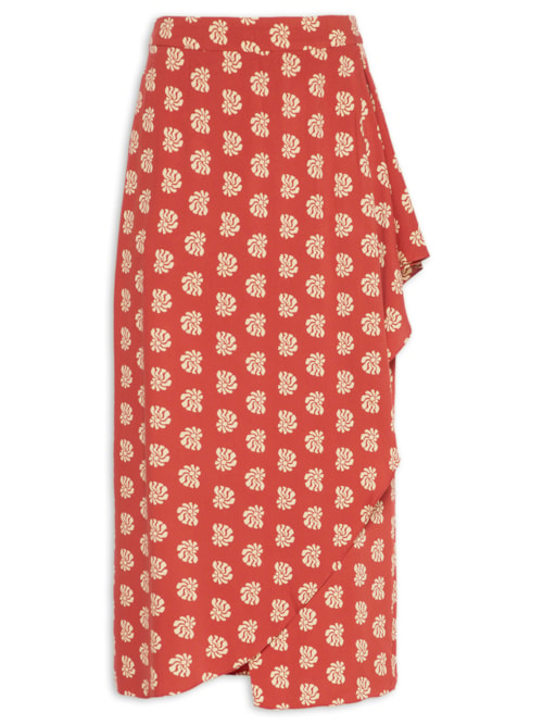 Saia Estampa Marisco - Vermelho