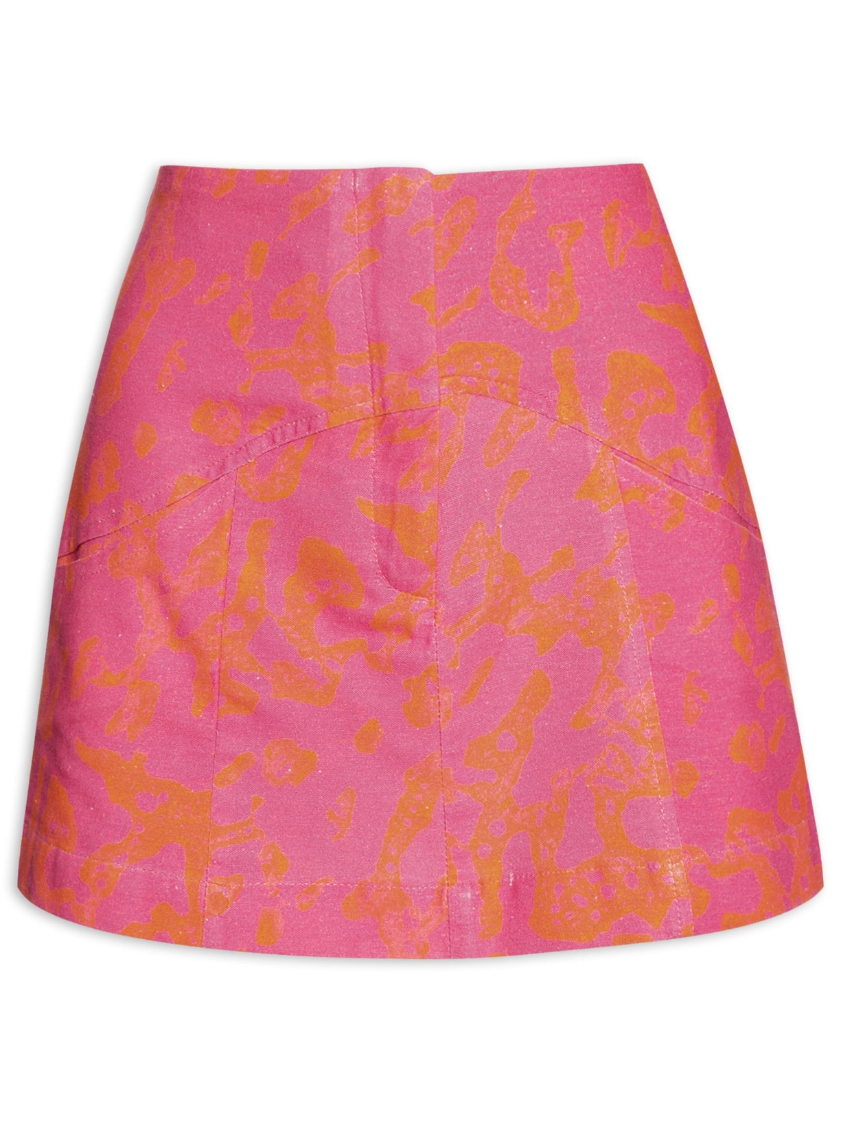 Saia Estampada Espuma Magenta - Rosa