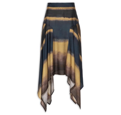 Saia Estampada Midi - Marrom