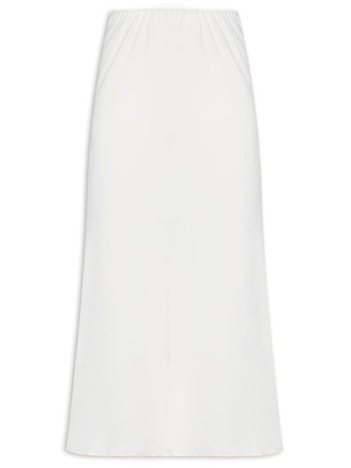 Saia Evasê Acetinada - Off White