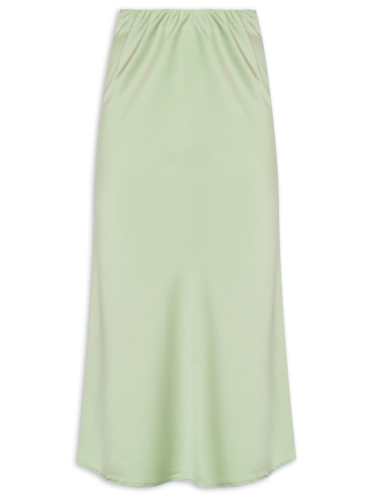 Saia Evasê Acetinada - Verde