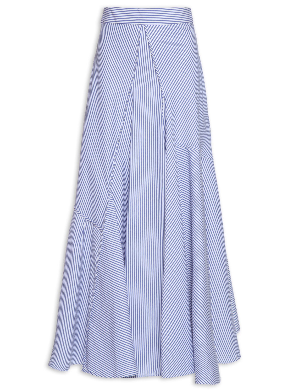 Saia Evasê Listrado - Azul