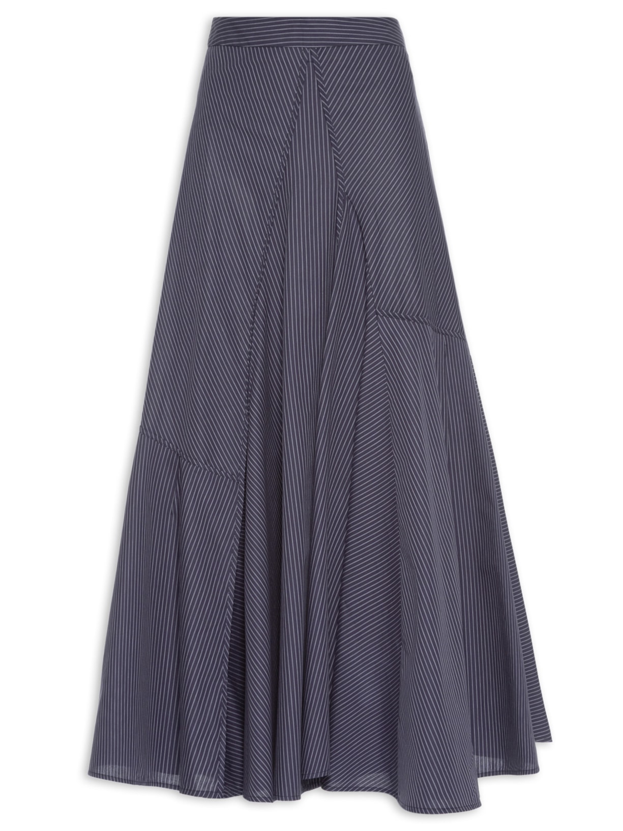 Saia Evase Listras - Azul