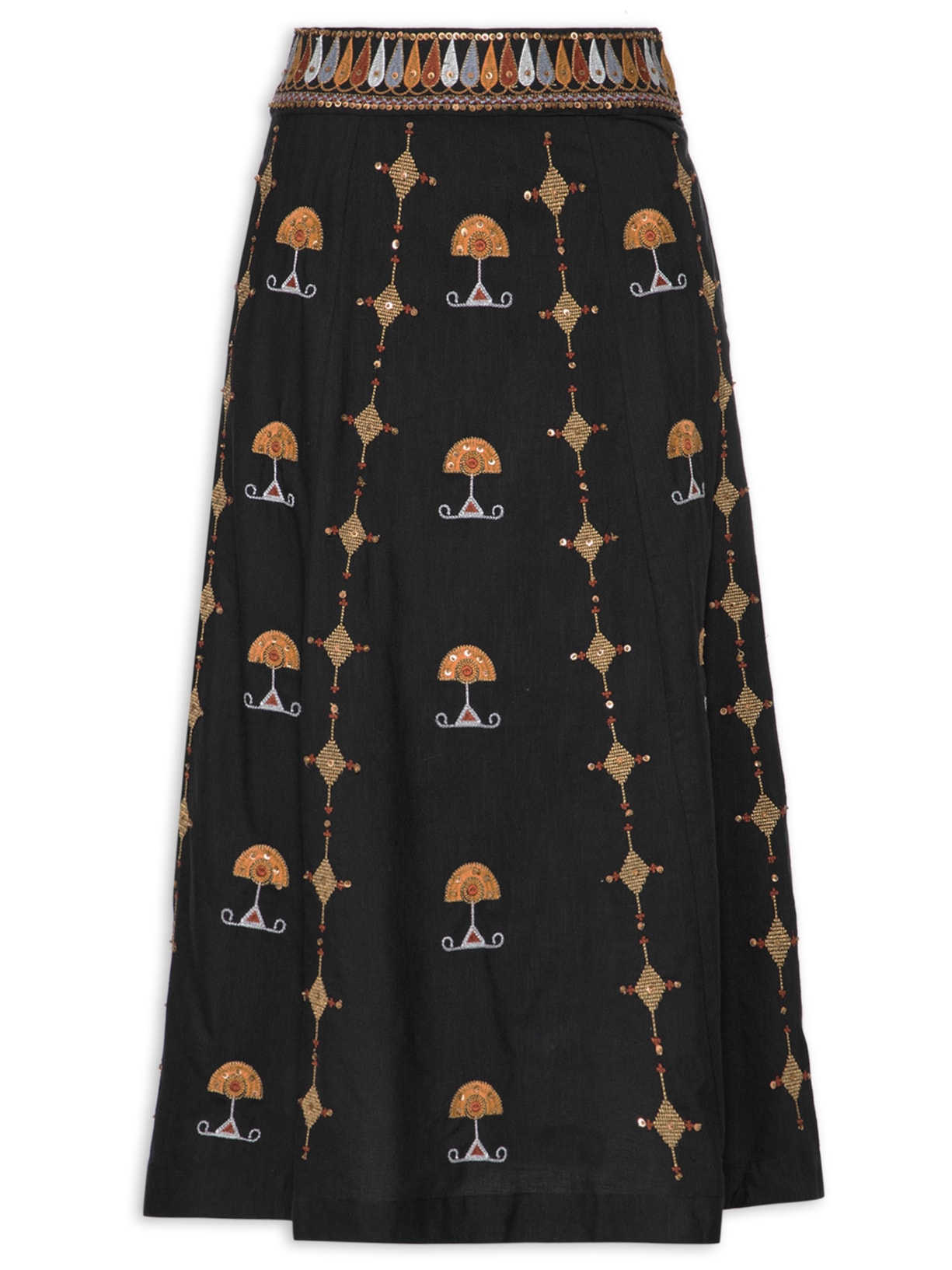Saia Fan Midi - Preto