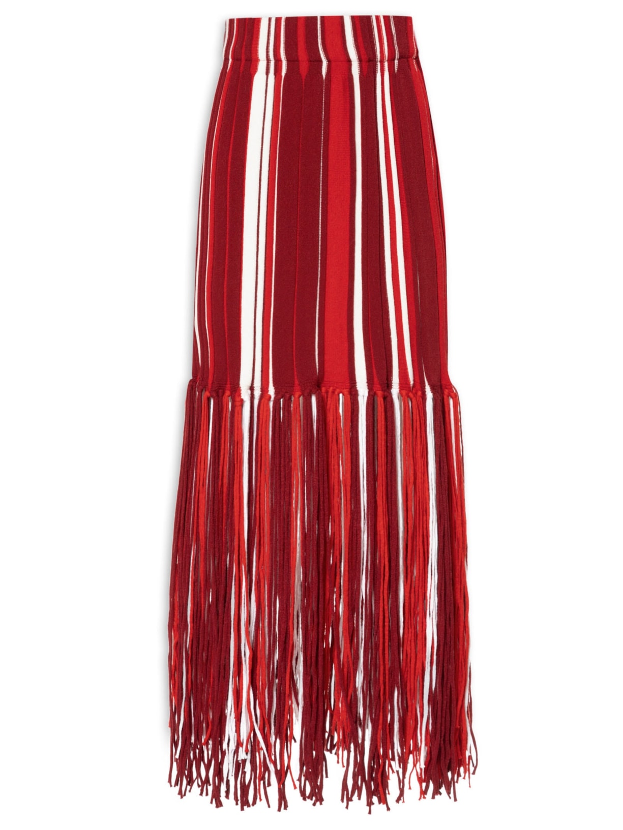 Saia Feminina Com Franjas Em Tricot - Vermelho