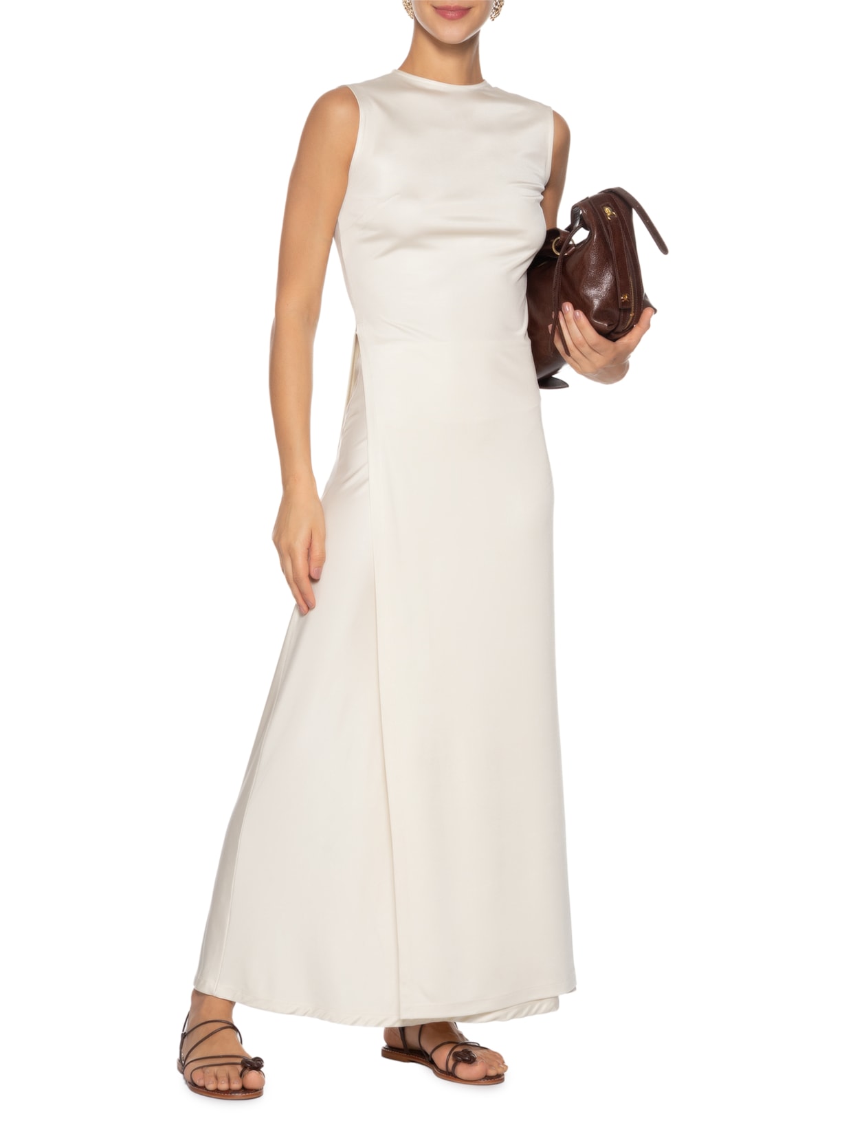 Saia Feminina Longa Evasê Off White '2Essential