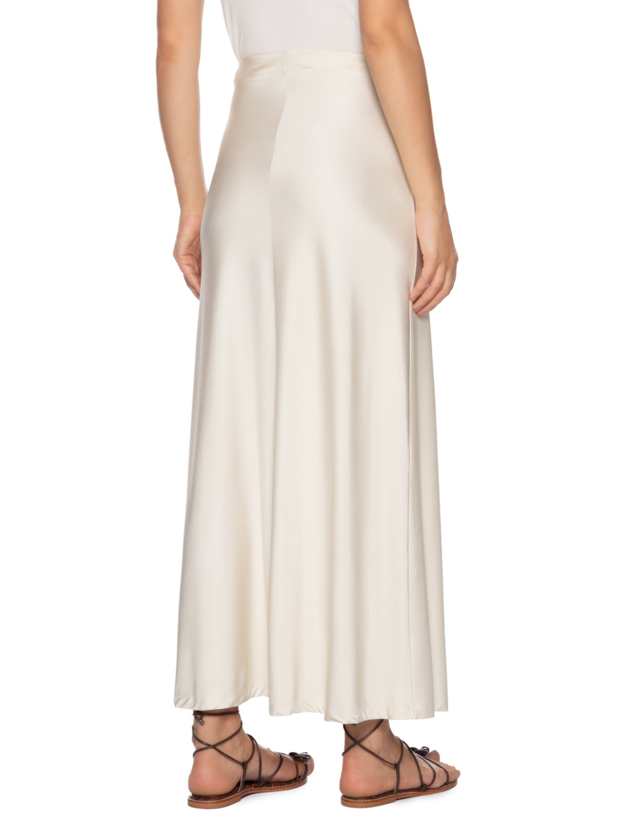 Saia Feminina Longa Evasê Off White '2Essential