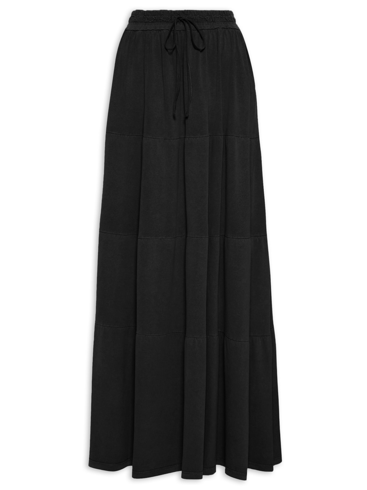 Saia Feminina Longa Marias Com FruFru - Preto