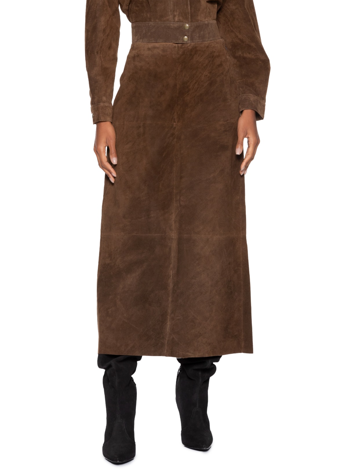 Saia Feminina Longa Mary Kate Marrom Studio Kalline