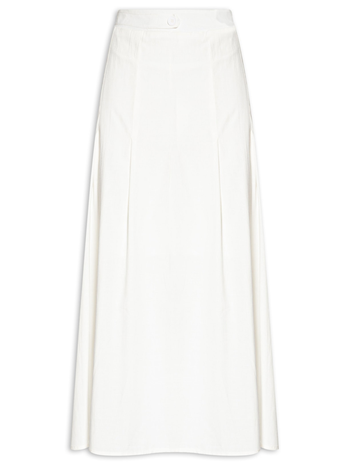 Saia Feminina Midi Com Pregas - Off White
