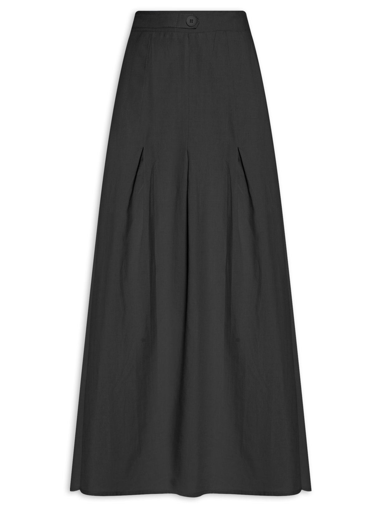 Saia Feminina Midi Com Pregas - Preto