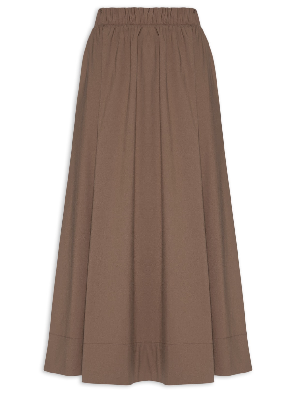 Saia Feminina Midi Marrom '2Essential