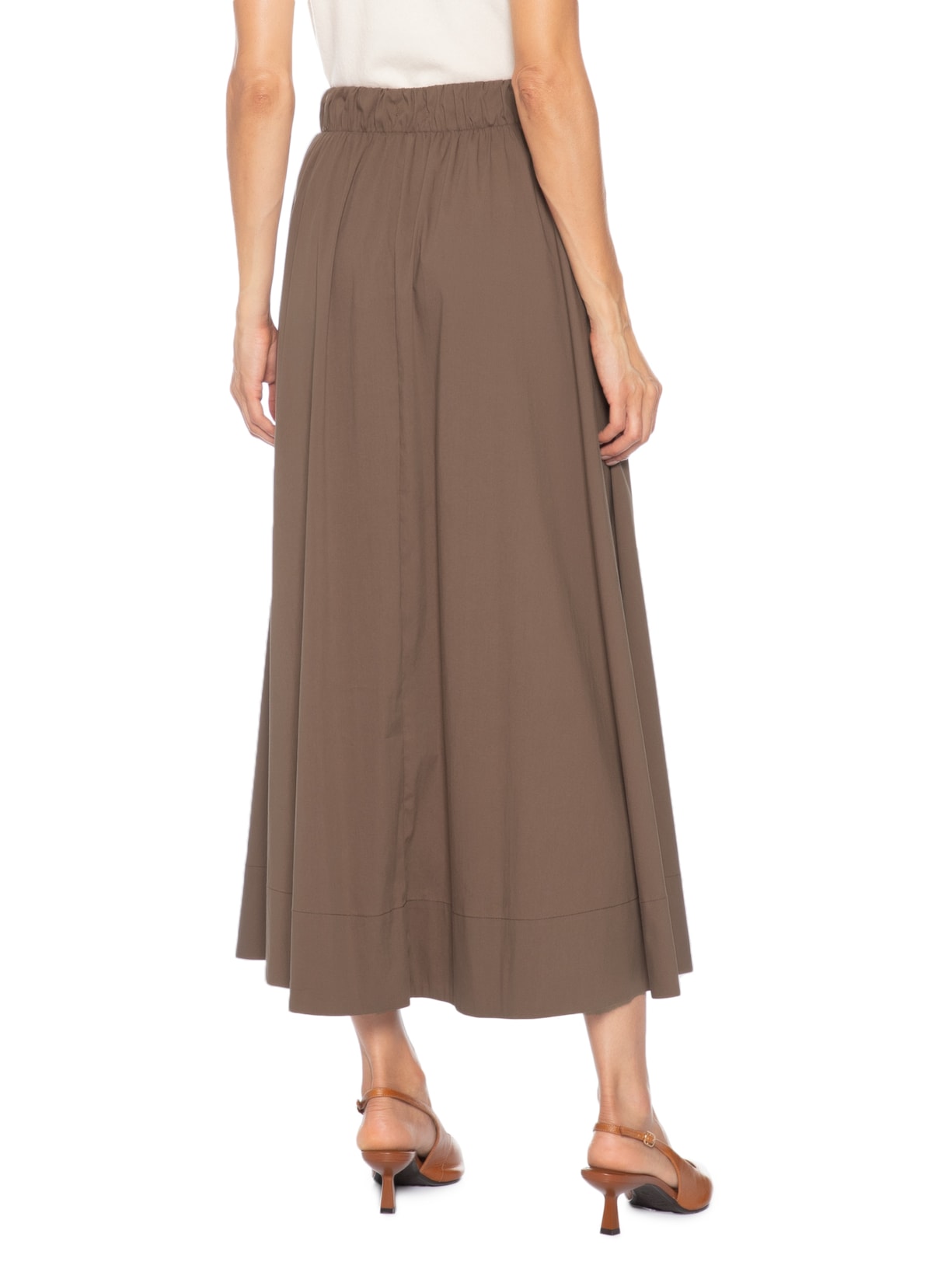 Saia Feminina Midi Marrom '2Essential