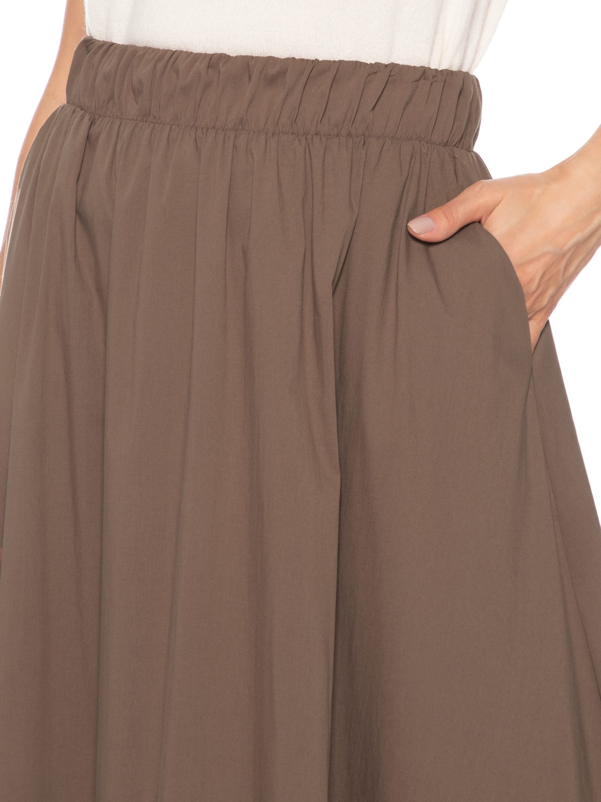 Saia Feminina Midi Marrom '2Essential