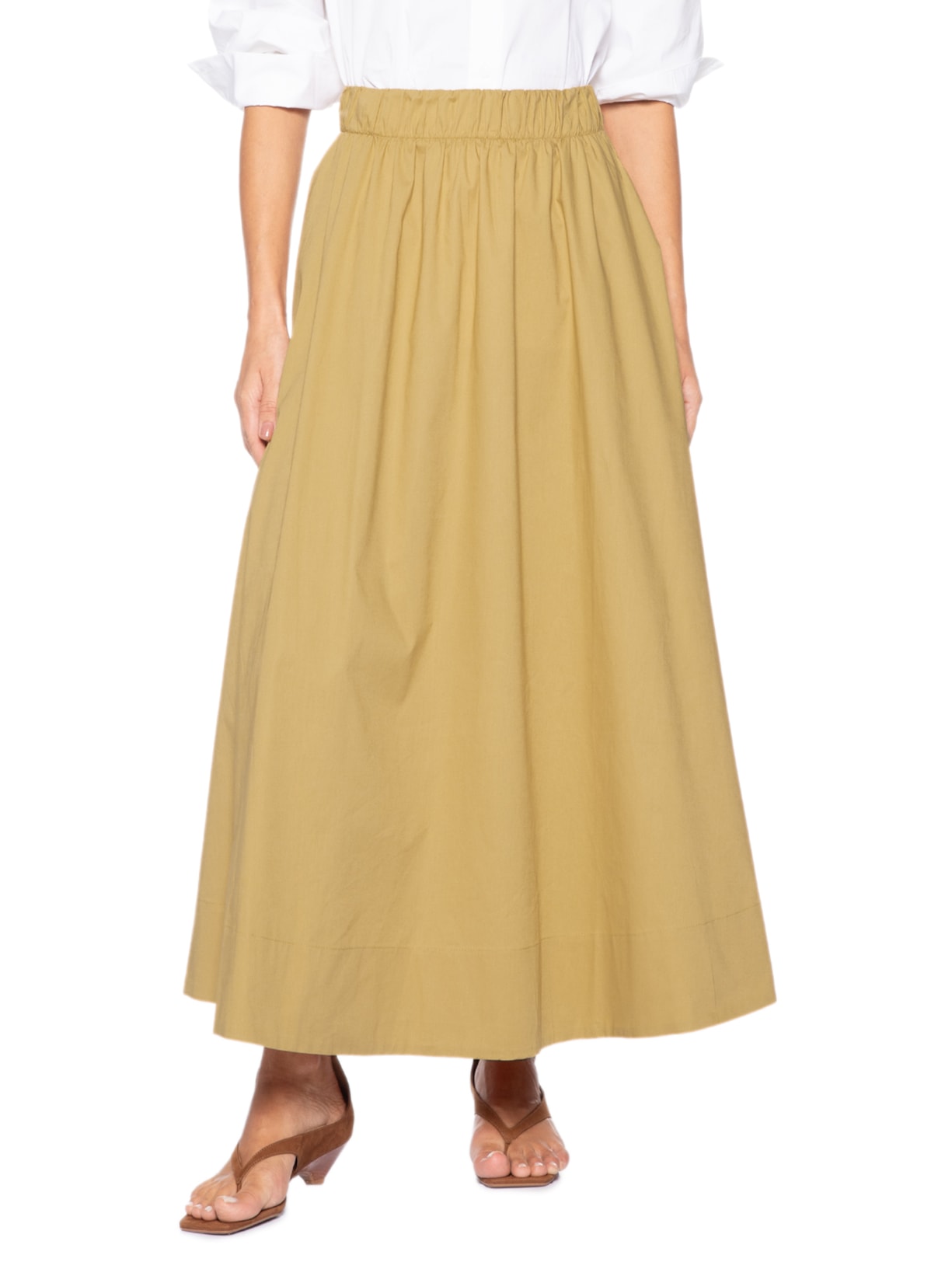 Saia Feminina Midi Maxi Godê -Bege by '2ESSENTIAL