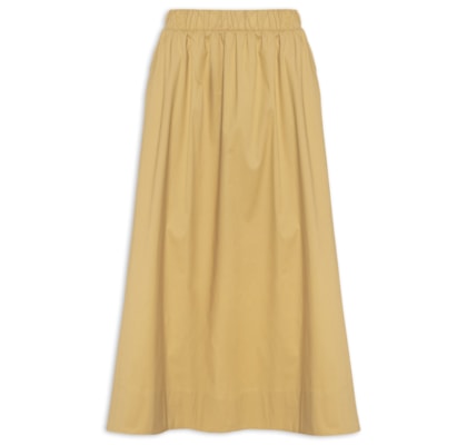 Saia Feminina Midi Maxi Godê -Bege