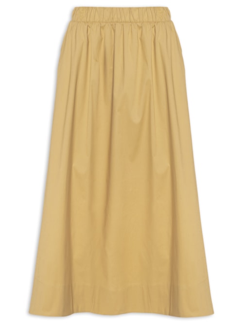 Saia Feminina Midi Maxi Godê -Bege