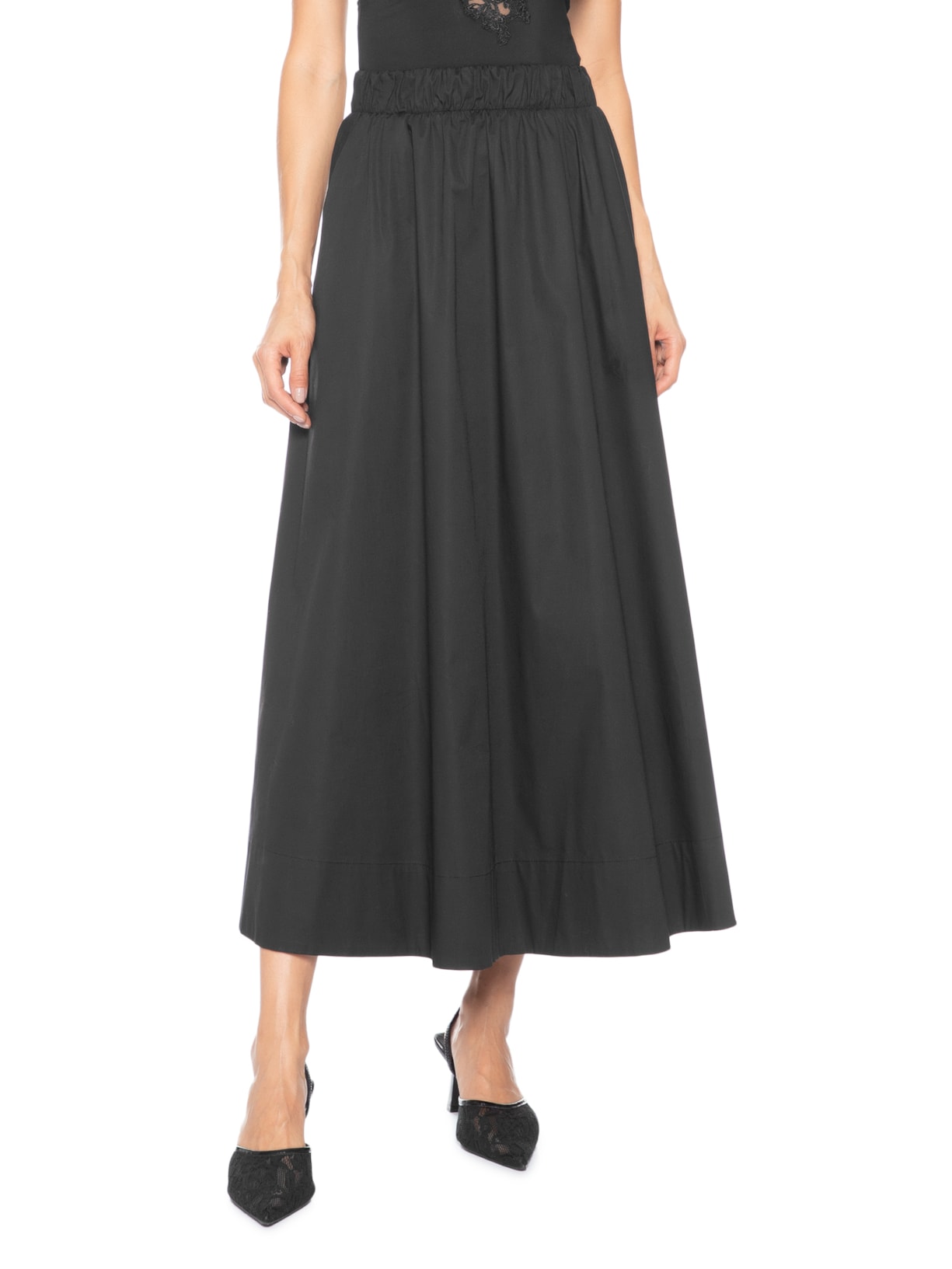 Saia Feminina Midi Preto '2Essential